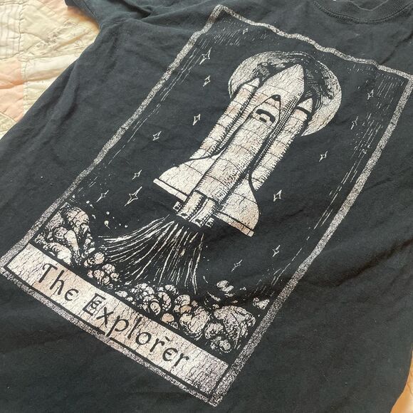 DOM the explorer tarot card black graphic tee shirt size small - Picture 4 of 6